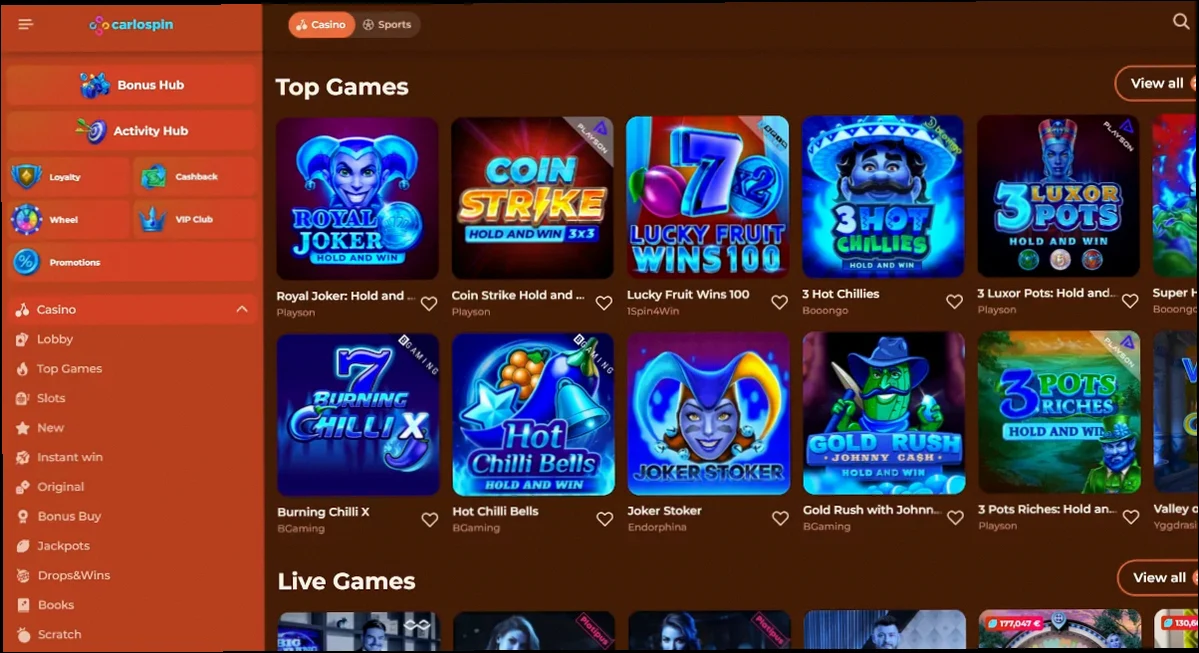 Carlospin casino welkomstbonus 100% tot €500 plus 100 gratis spins